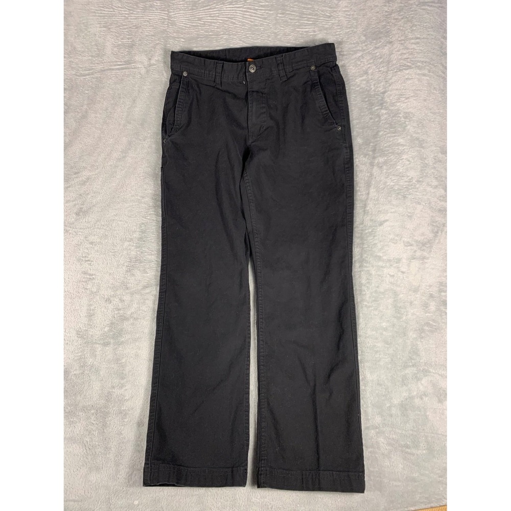 Eddie Bauer Utility Work Canvas Pants Mens Black Tool Pocket 32x30 Riveted
